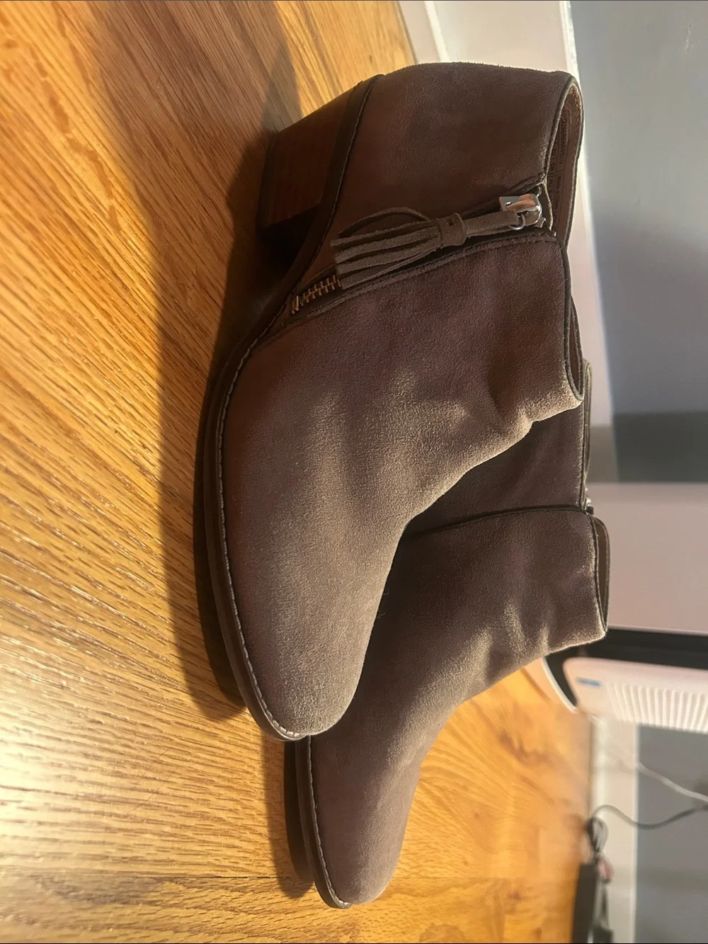 Vionic Suede Ankle Boots with Side Zip